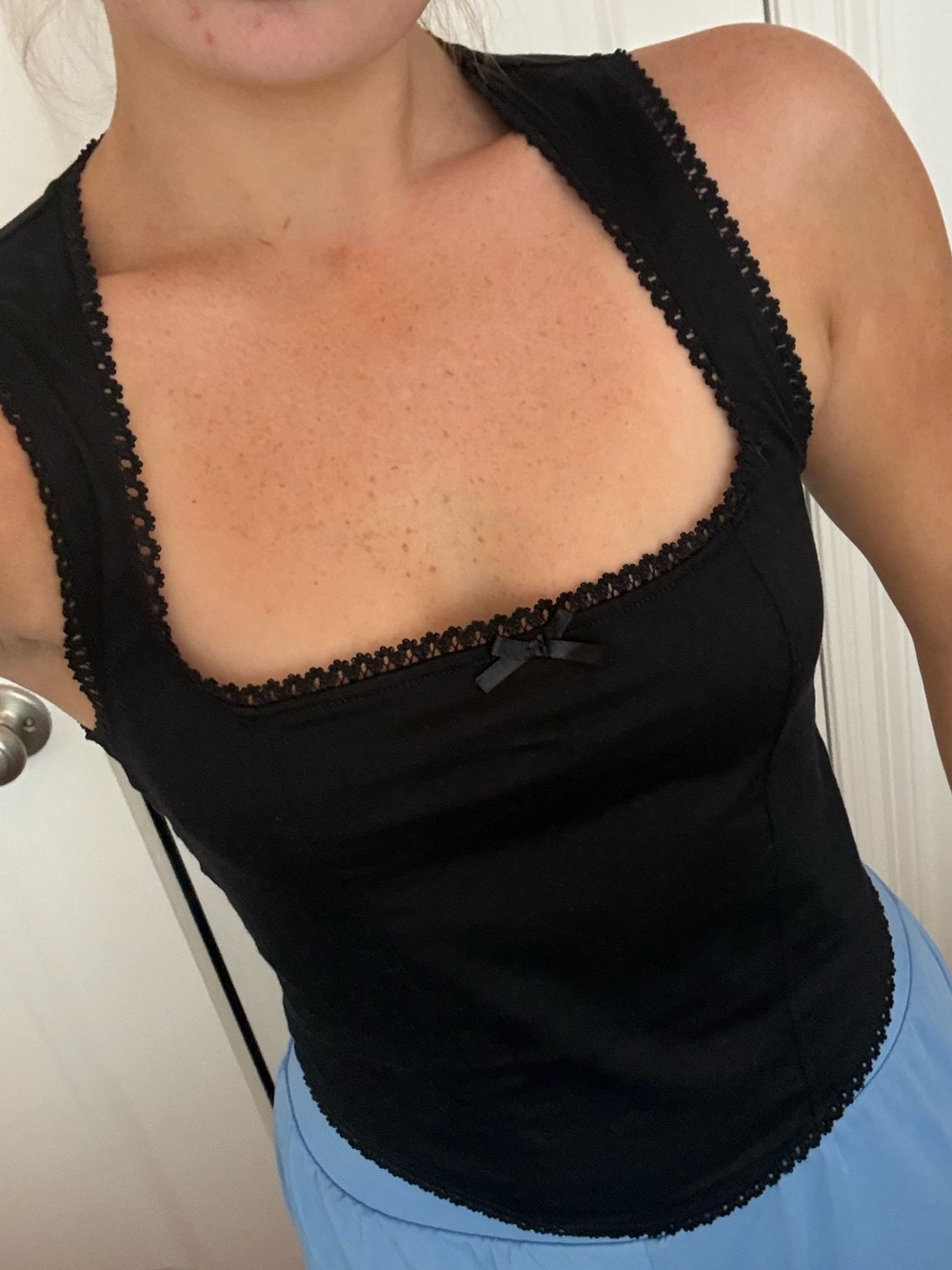 Motel Rocks Black Lace-Trim Sleeveless Camisole